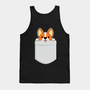 'Corgi Pocket Tee' Adorable Corgis Dog Tank Top